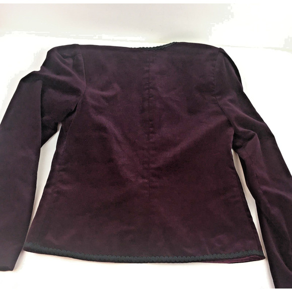 renaissance Ren Faire Womens Velvet jacket lined Size 8 Plum Black Boho - Picture 4 of 16